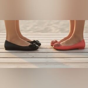 2 PAIR💋Hush Puppies CORAL Size 8.5 and Nine West BLACK Size 9 Both LEATHER